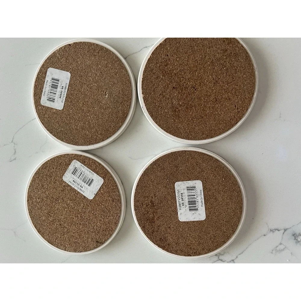Absorbent Stone Beverage Coasters  & Multicolor All Natural Sandstone